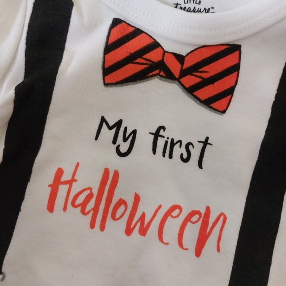 Little Treasures My First Halloween Long Sleeve Pumpkin Baby Infant Body Suits - Picture 7 of 7